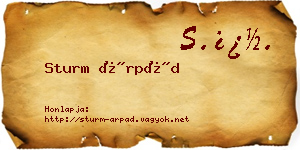 Sturm Árpád névjegykártya
